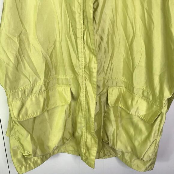 Mycra PAC Raincoat Womens S M Slicky Hooded Packable Lime Full Zip Pockets - Picture 3 of 12